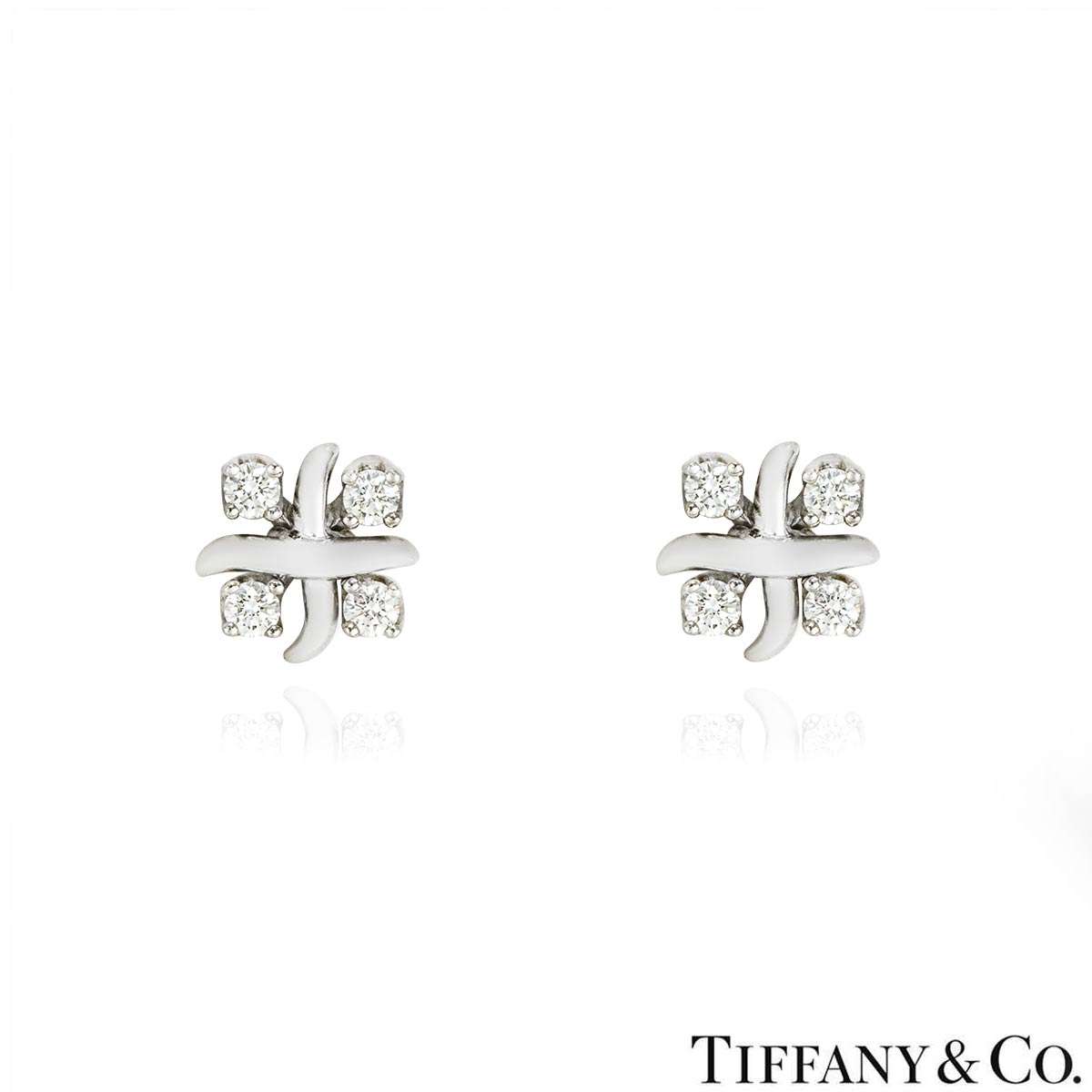Tiffany & Co. Platinum Diamond Schlumberger Lynn Earrings 0.29 TDW 60108173 Tiffany & Co. Platinum Diamond Schlumberger Lynn Earrings 0.29 TDW 60108173
